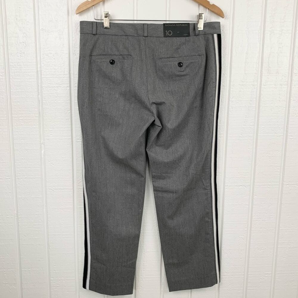 Banana Republic Women Trouser Pants Avery Striped Office Casual Gray Size 10 NWT - Picture 3 of 6